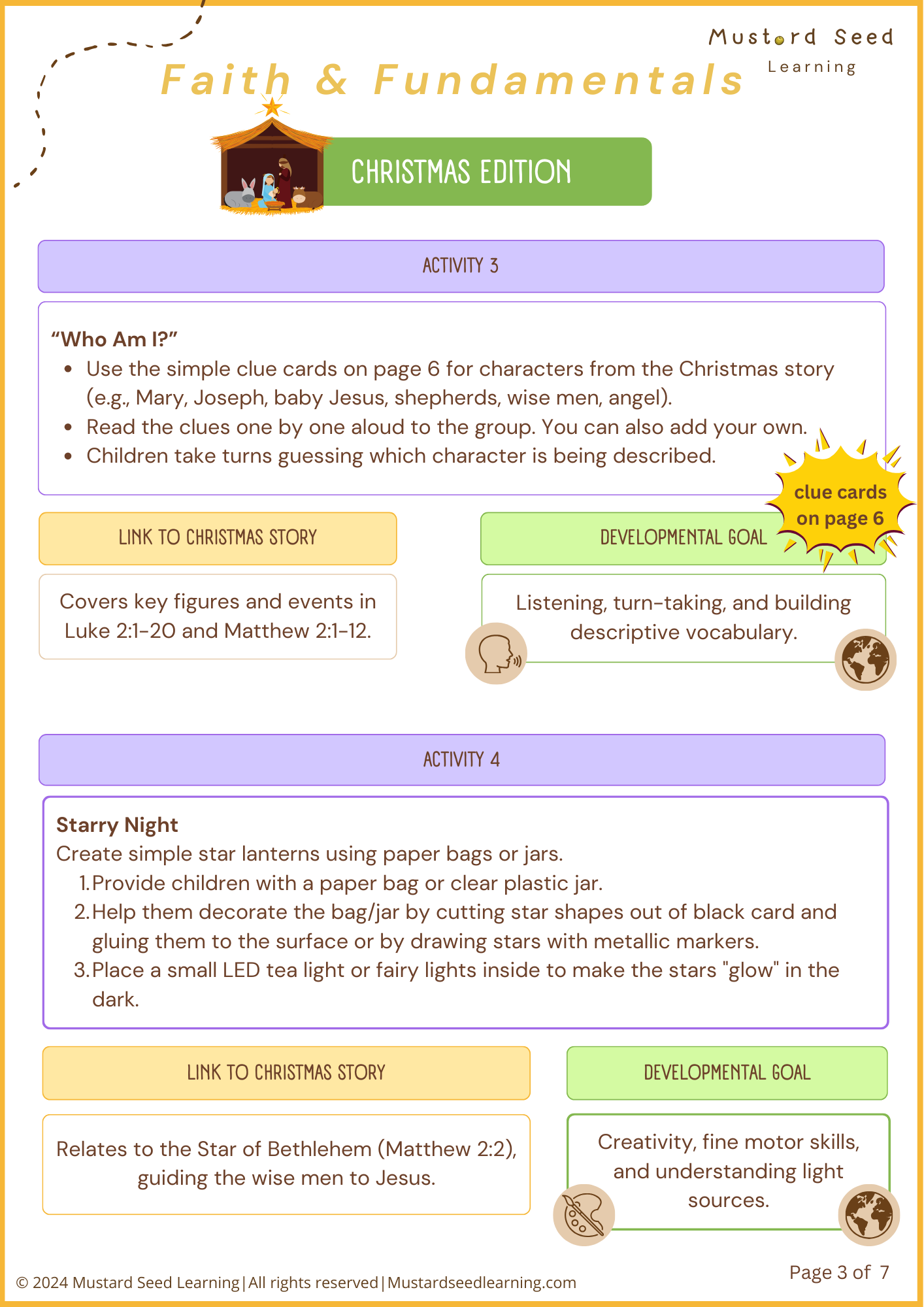 Faith & Fundamentals Activity Pack: Christmas Edition