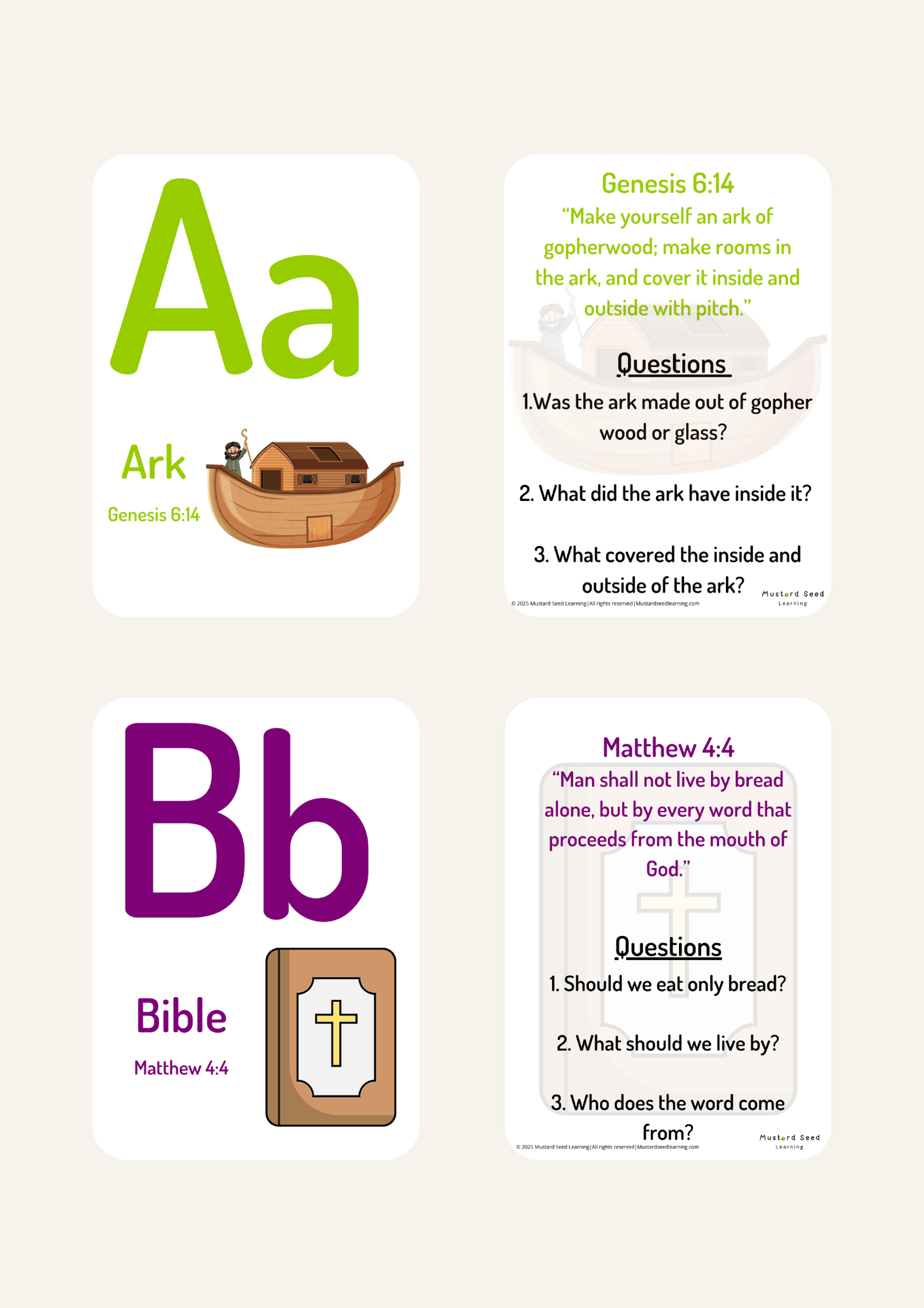 Bible Alphabet Flashcards