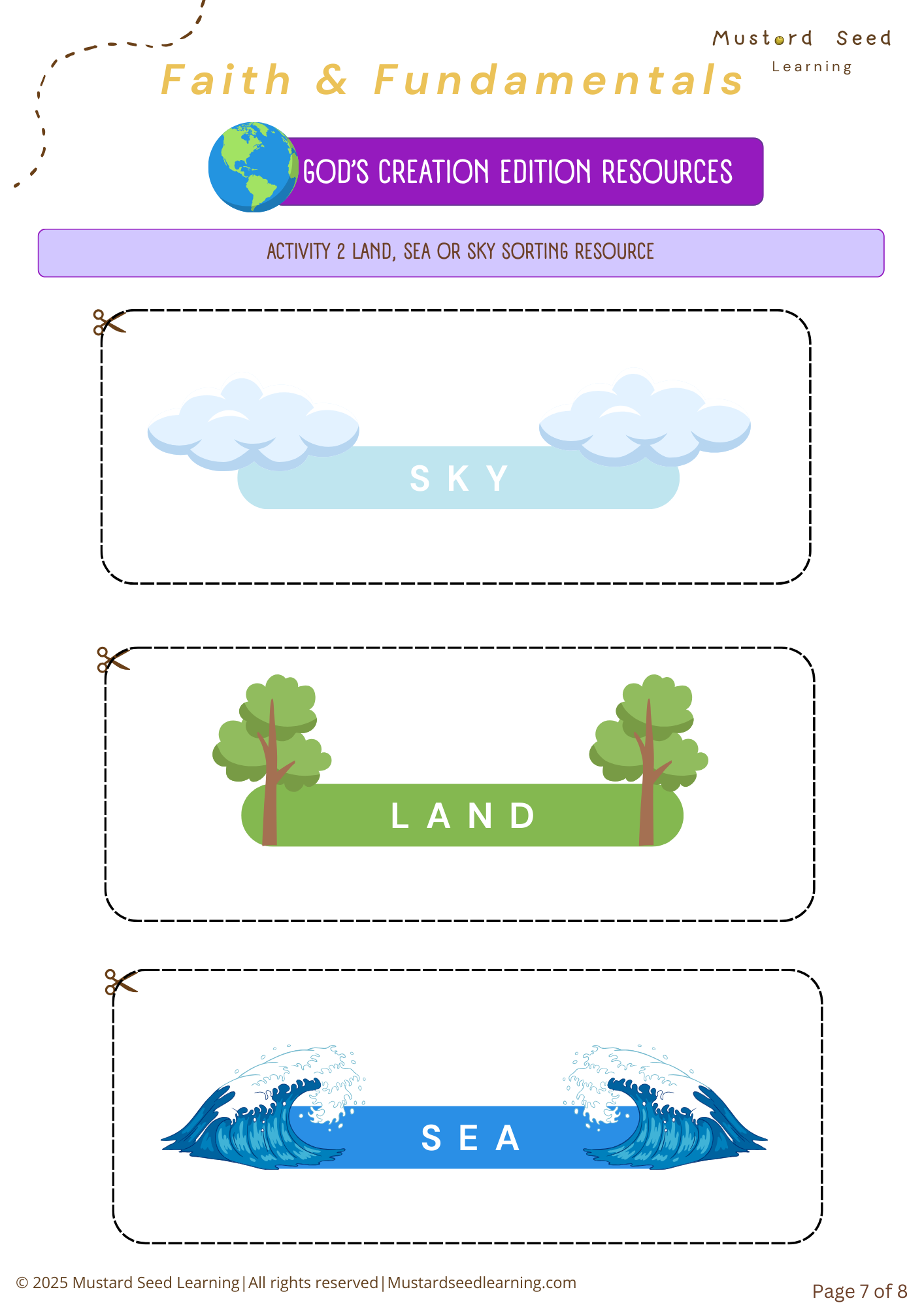 Faith & Fundamentals Activity Pack: Creation Edition