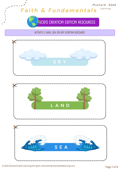 Faith & Fundamentals Activity Pack: Creation Edition