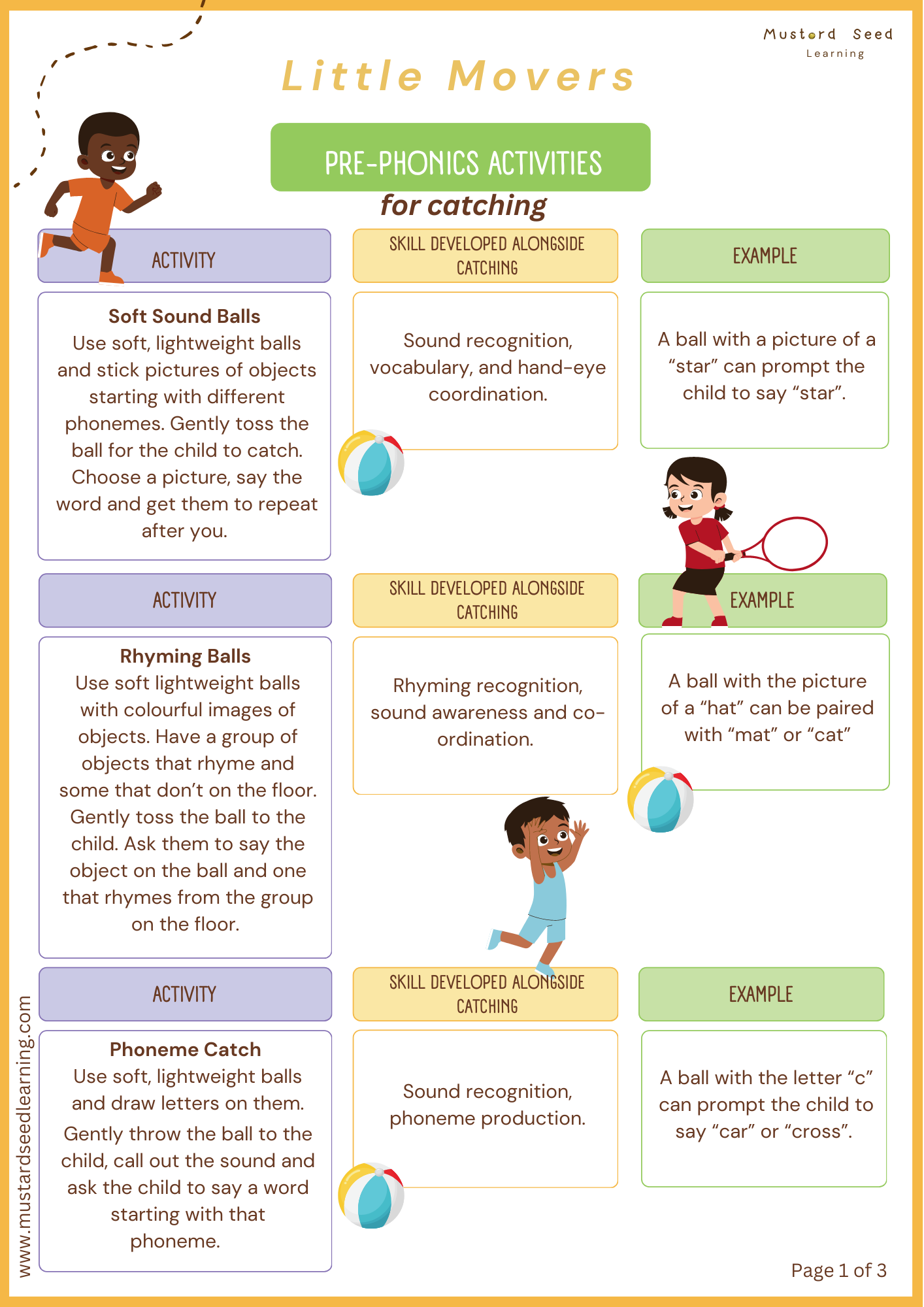 Catching Activity Guide