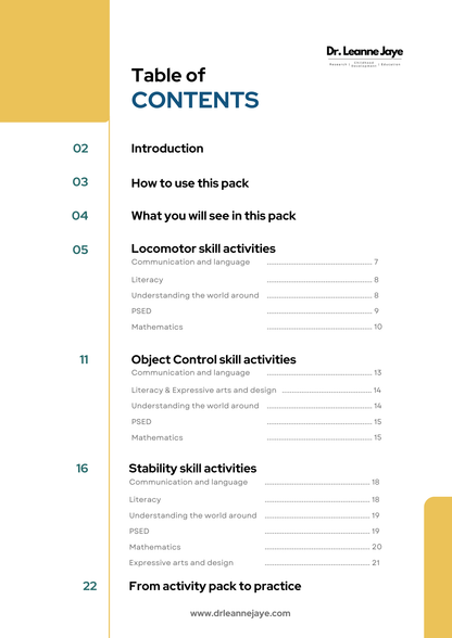 Fundamental Movement Skills Activity Pack