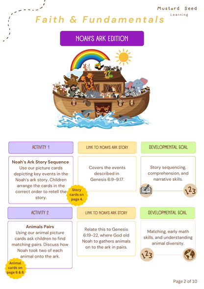 Faith & Fundamentals Activity Pack: Noah's Ark Edition