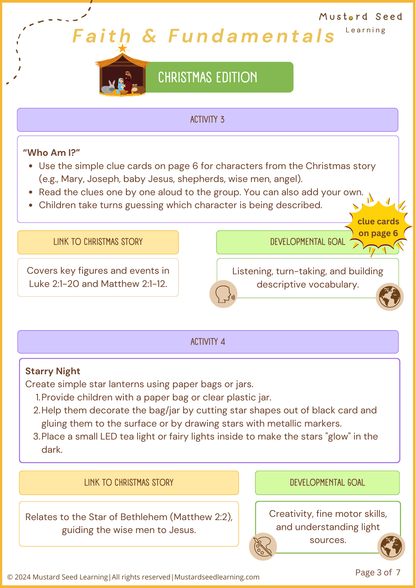Faith & Fundamentals Activity Pack: Christmas Edition