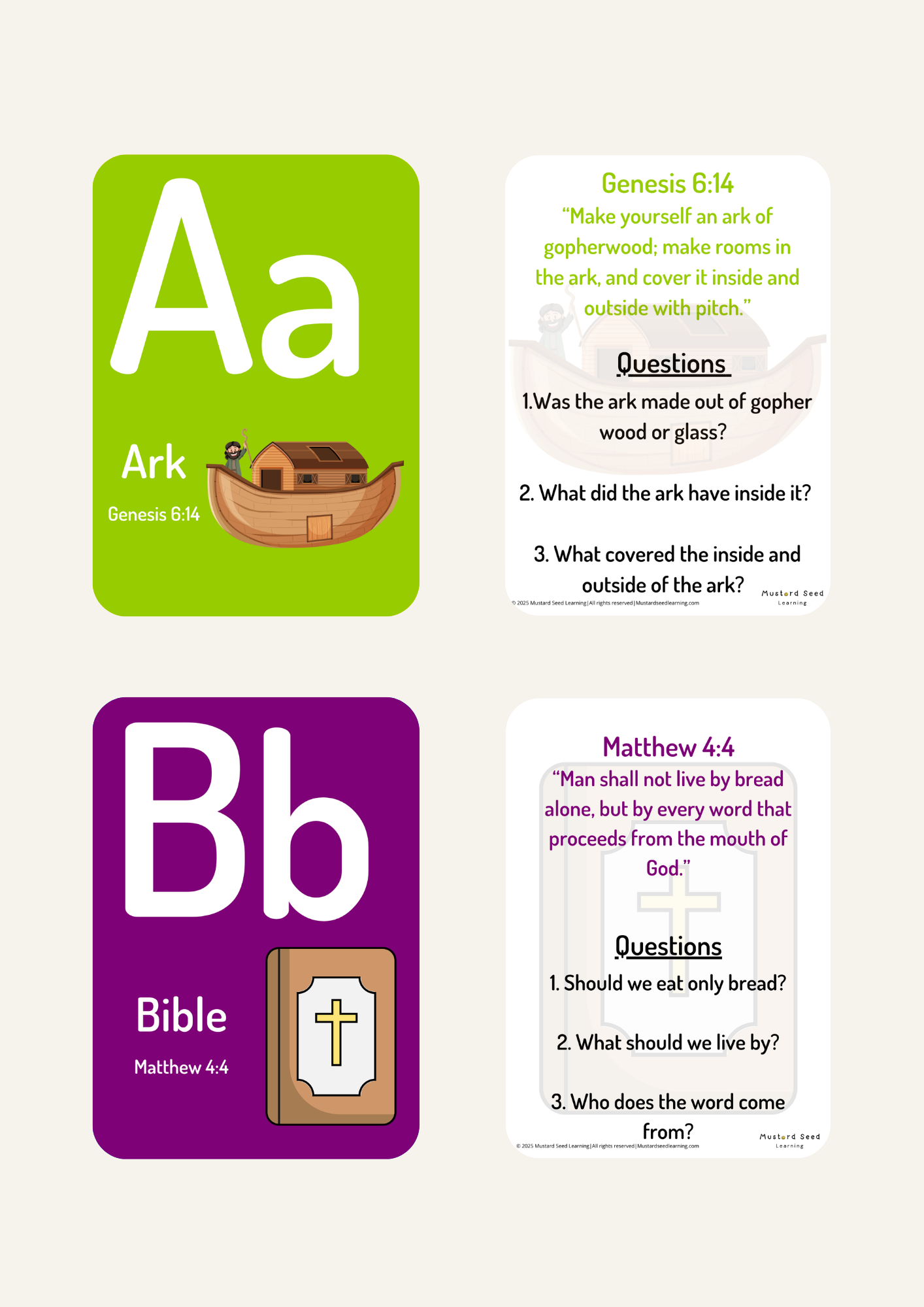 Bible Alphabet Flashcards